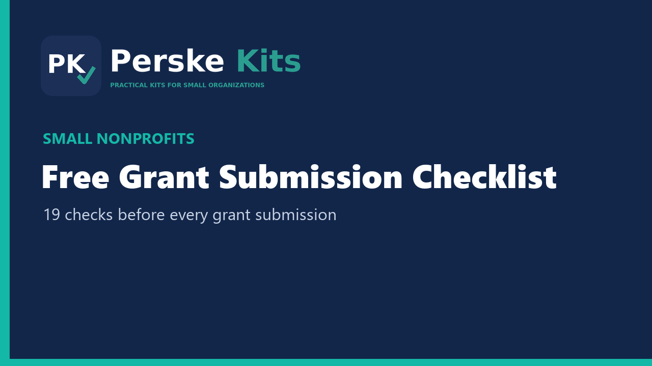 Free Grant Submission Checklist cover