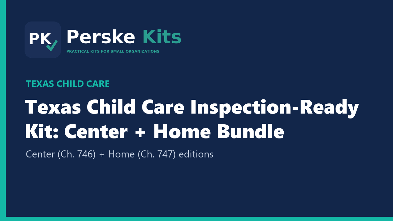 Texas Child Care Inspection-Ready Kit: Center + Home Bundle cover