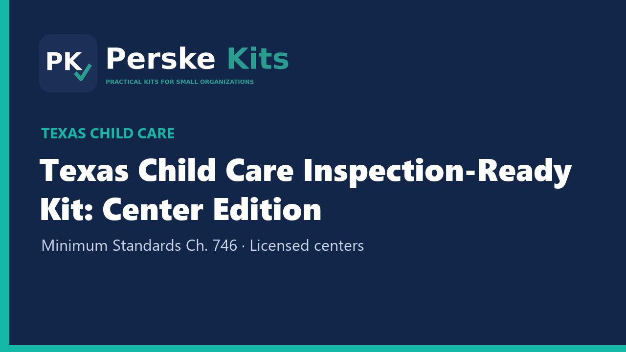 Texas Child Care Inspection-Ready Kit: Center Edition cover