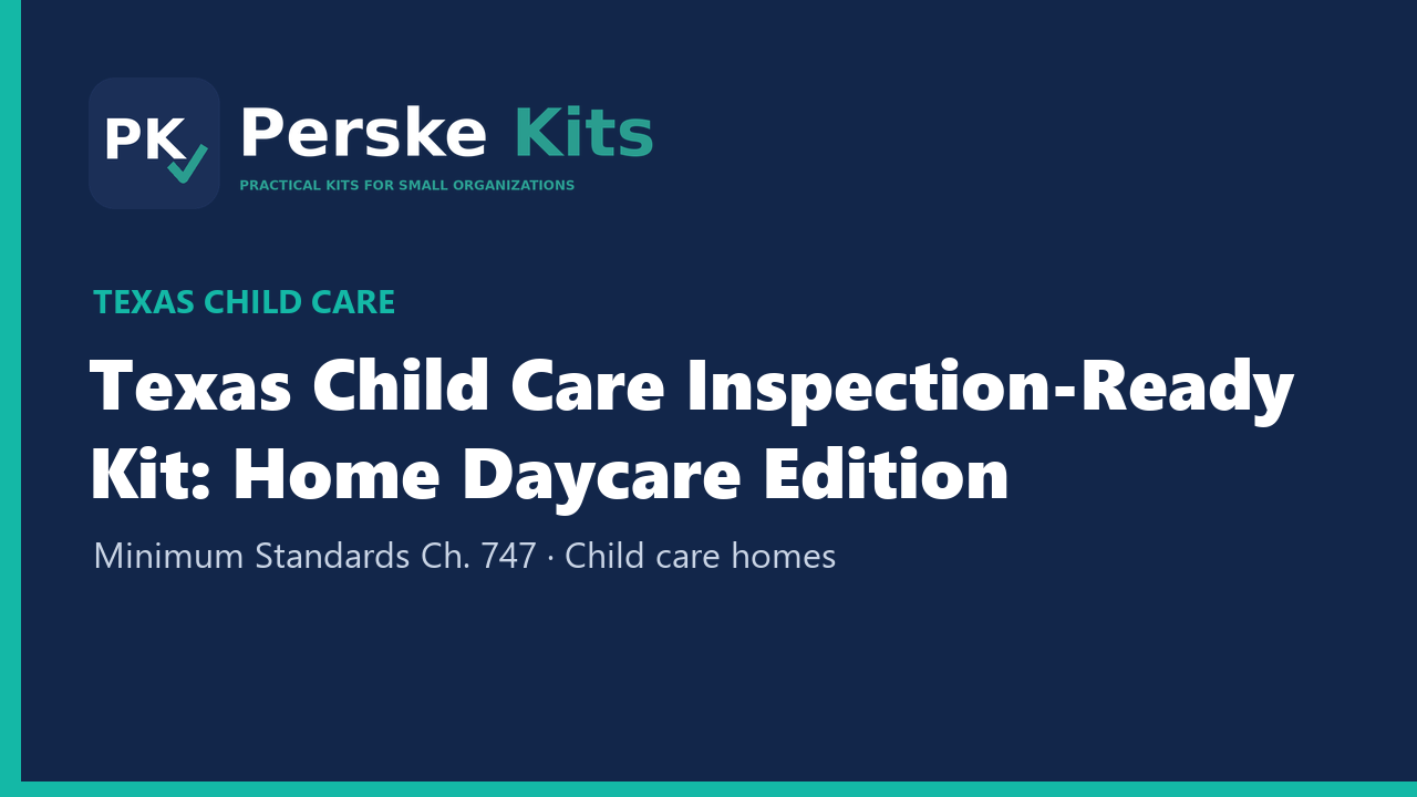 Texas Child Care Inspection-Ready Kit: Home Daycare Edition cover